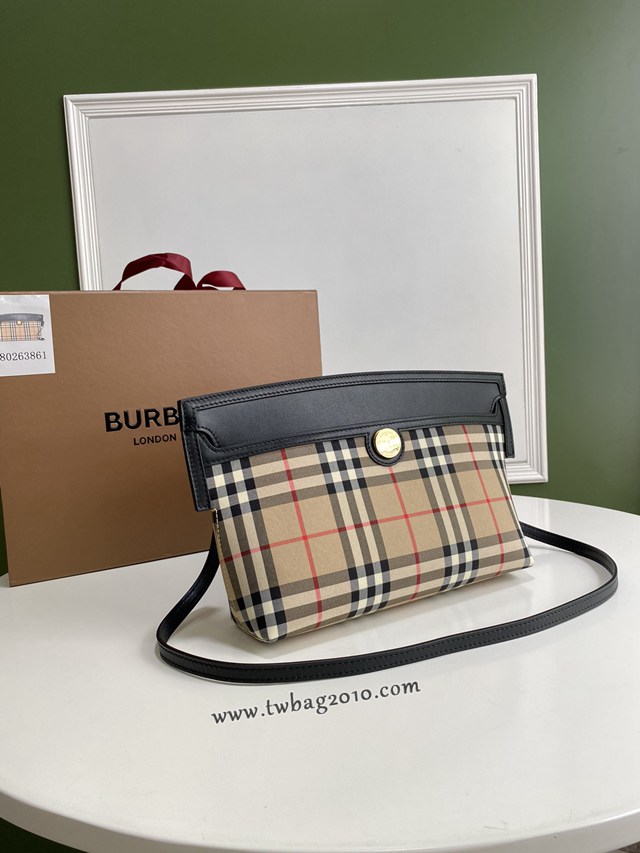 Burberry專門店新款Vintage復古格紋賽爾迪手袋 巴寶莉斜背手拿包款 yxb1314